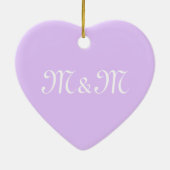 Aanpassen met Initiaal Witte-letternummerlavender Keramisch Ornament (Achterkant)