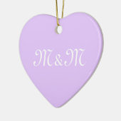 Aanpassen met Initiaal Witte-letternummerlavender Keramisch Ornament (Links)
