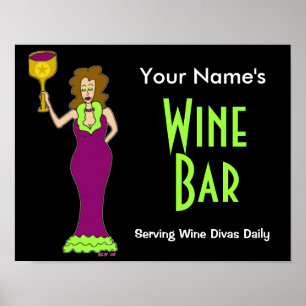 Aanpassen met jouw naam Wine Bar Poster