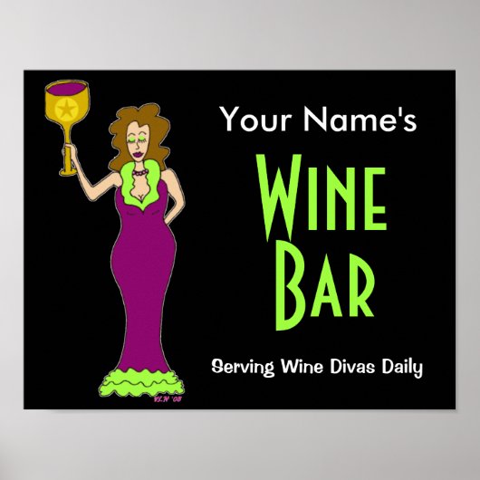 Aanpassen met jouw naam Wine Bar Poster (Voorkant)