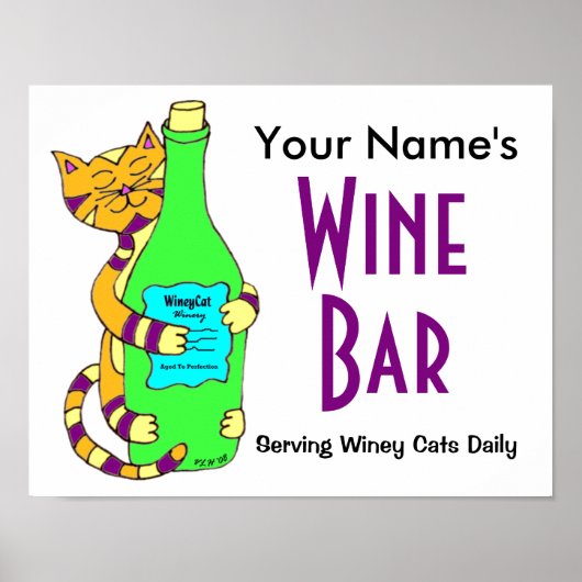 Aanpassen met jouw naam Wine Bar Poster (Voorkant)