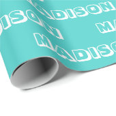 Aanpassen met Naam, Tekst, Birthday Gift turquoise Cadeaupapier (Rol Hoek)