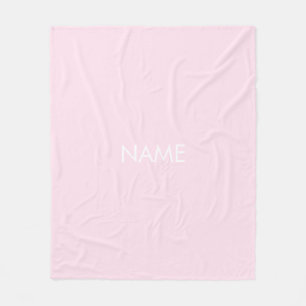 Aanpassen met naam, tekst minimalistisch bleek roz fleece deken