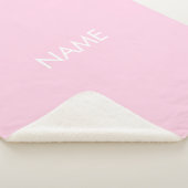 Aanpassen met naam, tekst minimalistisch lichtroze sherpa deken (3/4)