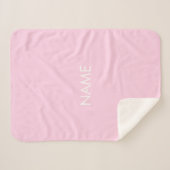 Aanpassen met naam, tekst minimalistisch lichtroze sherpa deken (Voorkant (horizontaal))