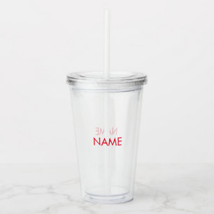 Aanpassen met naam, tekst minimalistisch rood held acryl drinkbeker