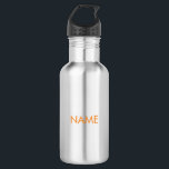 Aanpassen met naam, tekst minimalistisch sinaasapp waterfles<br><div class="desc">Aanpassen met naam,  tekst minimalistisch oranje roestvrij stalen waterflesje</div>