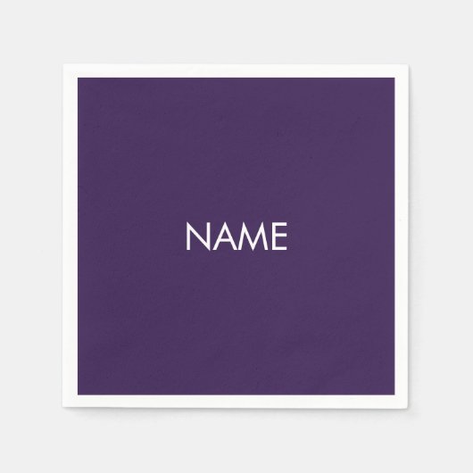 Aanpassen met naam, tekst minimalistisch violet pa servet (Voorkant)