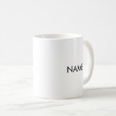 Aanpassen met naam, tekst minimalistisch zwart wit koffiemok (Voorkant rechts)