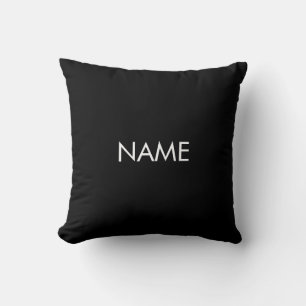 Aanpassen met naam, tekst minimalistisch zwart wit kussen