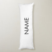 Aanpassen met naam, tekst minimalistisch zwart wit lichaamskussen (Achterkant (Verticaal))
