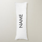 Aanpassen met naam, tekst minimalistisch zwart wit lichaamskussen (Voorkant Verticaal)
