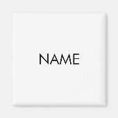 Aanpassen met naam, tekst minimalistisch zwart wit magneet (Voorkant)