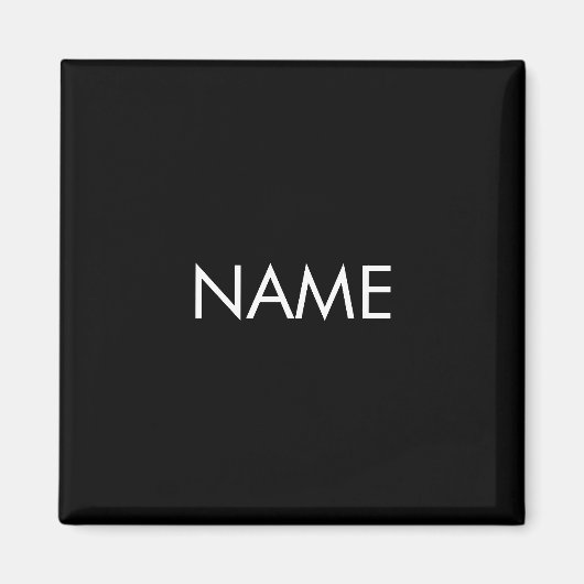 Aanpassen met naam, tekst minimalistisch zwart wit magneet (Voorkant)