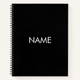 Aanpassen met naam, tekst minimalistisch zwart wit notitieboek