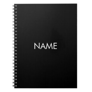 Aanpassen met naam, tekst minimalistisch zwart wit notitieboek