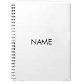 Aanpassen met naam, tekst minimalistisch zwart wit notitieboek (Voorkant)