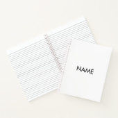 Aanpassen met naam, tekst minimalistisch zwart wit notitieboek (Binnen)