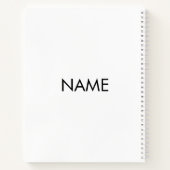 Aanpassen met naam, tekst minimalistisch zwart wit notitieboek (Achterkant)
