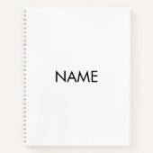 Aanpassen met naam, tekst minimalistisch zwart wit notitieboek (Voorkant)