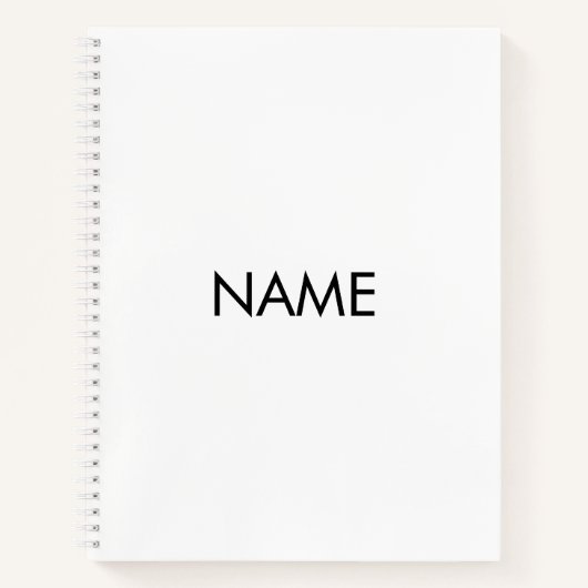Aanpassen met naam, tekst minimalistisch zwart wit notitieboek (Voorkant)
