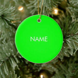 Aanpassen met naam, tekst minimalistische neon gro keramisch ornament