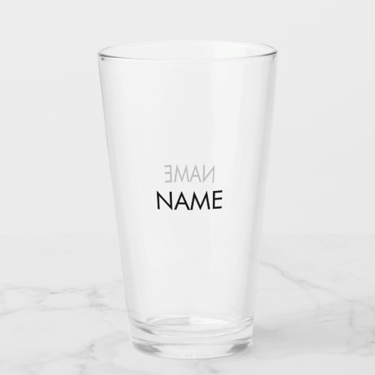 Aanpassen met naam, tekst minimalistische zwarte l glas