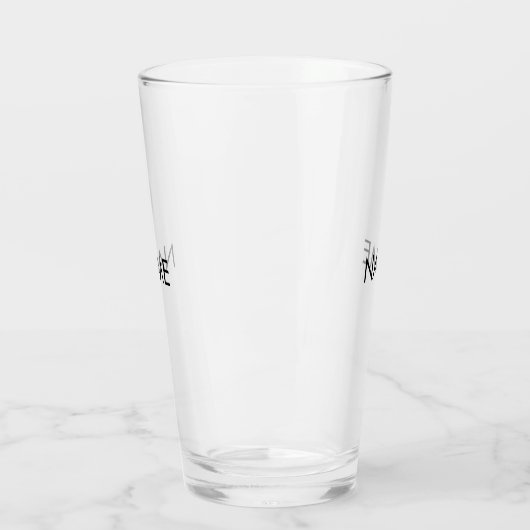 Aanpassen met naam, tekst minimalistische zwarte l glas (Links)