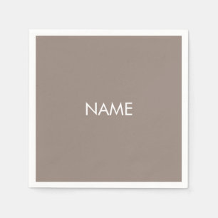Aanpassen met naam, tekstminimalistisch beige grei servet