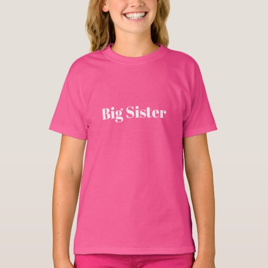 Aanpassen met naam, tekstminimalistische Big Siste T-shirt (Voorkant)