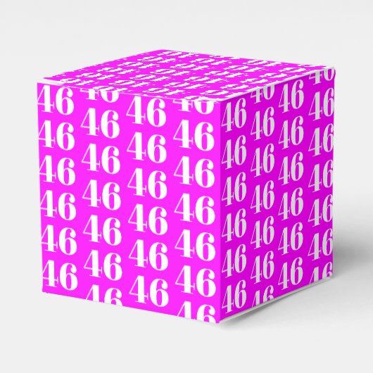 Aanpassen met nummer, initiaal monogram magenta bedankdoosjes (Voorkant Zijde)