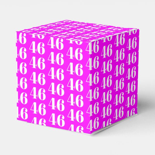 Aanpassen met nummer, initiaal monogram magenta bedankdoosjes (Achterkant)