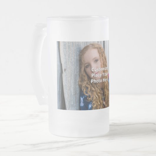 Aanpassen met uw foto matglas bierpul (Voorkant links)
