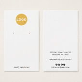 Aanpassen met uw Logo oorbel display Visitekaartje (Voorkant /achterkant)