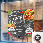 Aanpassen Mexicaanse Restaurant Taco dinsdag Graph Raamsticker (Cafe Raam)