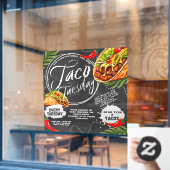 Aanpassen Mexicaanse Restaurant Taco dinsdag Graph Raamsticker (Cafe Raam)