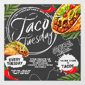 Aanpassen Mexicaanse Restaurant Taco dinsdag Graph Raamsticker (Vel)
