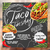 Aanpassen Mexicaanse Restaurant Taco dinsdag Graph Raamsticker (Vel 2)