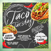 Aanpassen Mexicaanse Restaurant Taco dinsdag Graph Raamsticker (Vel 3)