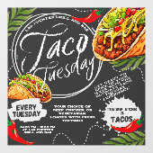 Aanpassen Mexicaanse Restaurant Taco dinsdag Graph Raamsticker (Vel)