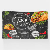 Aanpassen Mexicaanse Restaurant Taco dinsdag Graph Spandoek (Horizontaal)