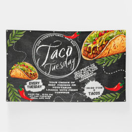 Aanpassen Mexicaanse Restaurant Taco dinsdag Graph Spandoek