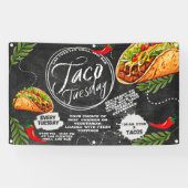 Aanpassen Mexicaanse Restaurant Taco dinsdag Graph Spandoek (Horizontaal)