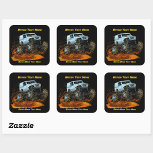 Aanpassen Modder rijden 4 X 4 Terreinwagen Vierkante Sticker