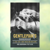 Aanpassen Moderne Barbershop zwart-witte sierstrip Raamsticker (Vel 3)