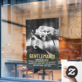 Aanpassen Moderne Barbershop zwart-witte sierstrip Raamsticker (Cafe Raam)