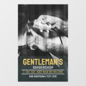 Aanpassen Moderne Barbershop zwart-witte sierstrip Raamsticker (Vel)