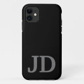 Aanpassen Moderne zwarte monogram naam Case-Mate iPhone Case (Achterkant)