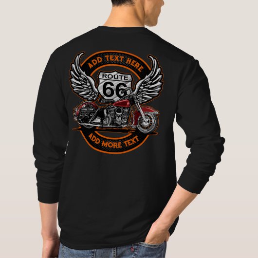 Aanpassen  Motorfietsroute 66 Angel Wings T-shirt (Achterkant)