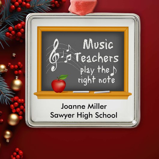 Aanpassen-Muziekleraren spelen de juiste notitie Metalen Ornament